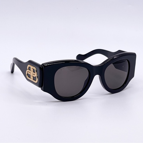 NEW BALENCIAGA BB0070S 006 OVERSIZED BLACK WOMEN SUNGLASSES BALENCIAGA - Picture 10 of 14